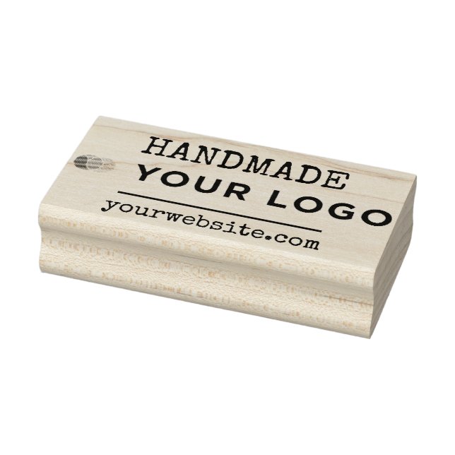 Handmade Horizontal Website Business Logo Custom Rubber Stamp (Stamp)
