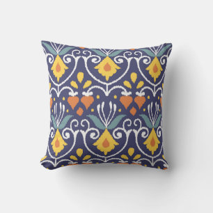 Handmade Ikat: Ethnic Boho Fabric Cushion