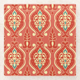 Handmade Ikat: Ethnic Boho Fabric Glass Coaster