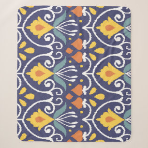 Handmade Ikat: Ethnic Boho Fabric Sherpa Blanket