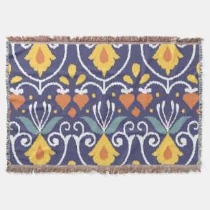 Handmade Ikat: Ethnic Boho Fabric Throw Blanket