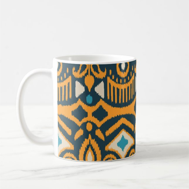 Handmade Ikat: ethnic fabric pattern Coffee Mug (Left)