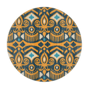 Handmade Ikat: ethnic fabric pattern Cutting Board