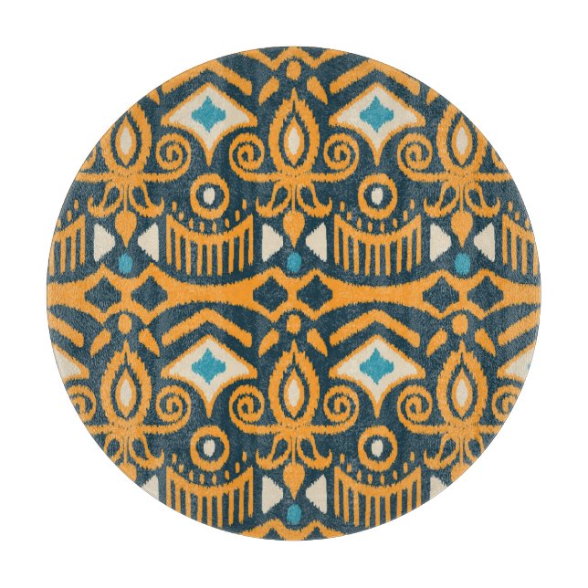Handmade Ikat: ethnic fabric pattern Cutting Board (Front)