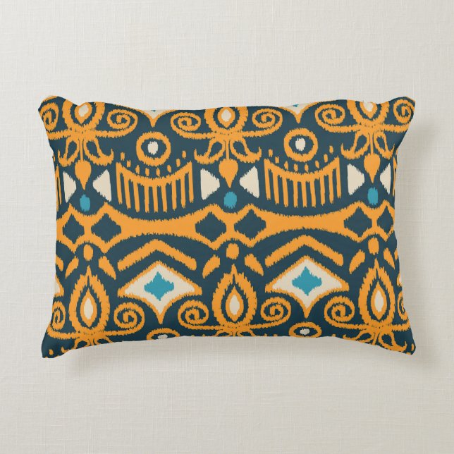 Handmade Ikat: ethnic fabric pattern Decorative Cushion (Front)