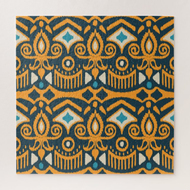 Handmade Ikat: ethnic fabric pattern Jigsaw Puzzle (Vertical)