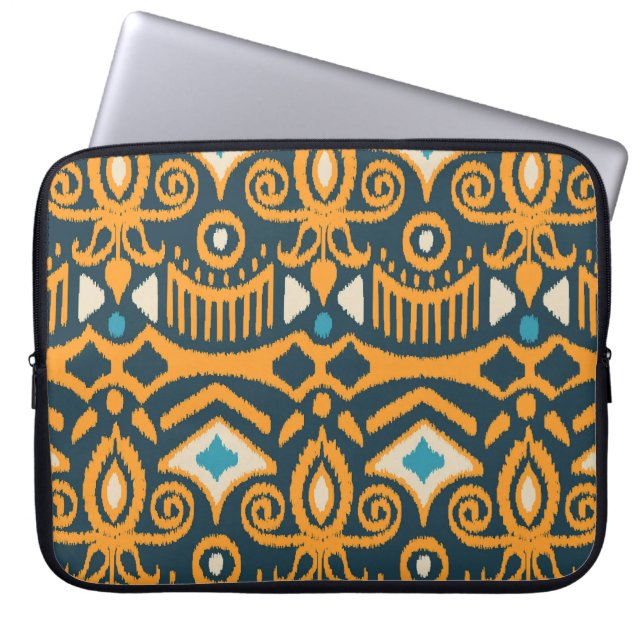 Handmade Ikat: ethnic fabric pattern Laptop Sleeve (Front)