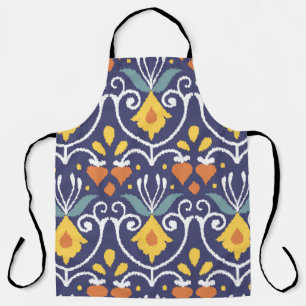 Handmade Ikat fabric. Ethnic seamless pattern. Asi Apron