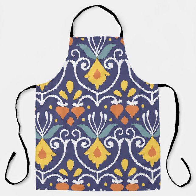 Handmade Ikat fabric. Ethnic seamless pattern. Asi Apron (Front)