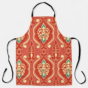 Handmade Ikat fabric. Ethnic seamless pattern. Asi Apron