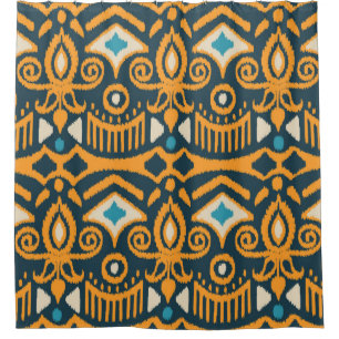 Handmade Ikat fabric. Ethnic seamless pattern. Asi Shower Curtain
