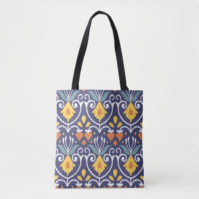Handmade Ikat fabric. Ethnic seamless pattern. Asi Tote Bag (Front)