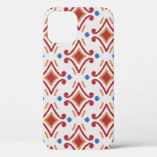 Handmade Ikat fabric, ethnic seamless pattern. iPhone 12 Case