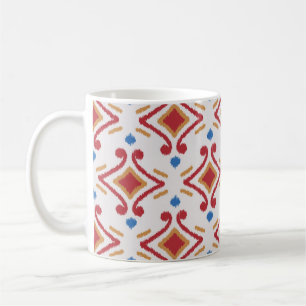 Handmade Ikat fabric, ethnic seamless pattern. Coffee Mug