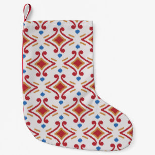 Handmade Ikat fabric, ethnic seamless pattern. Small Christmas Stocking