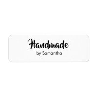 Handmade in Script by Your Name Black and White