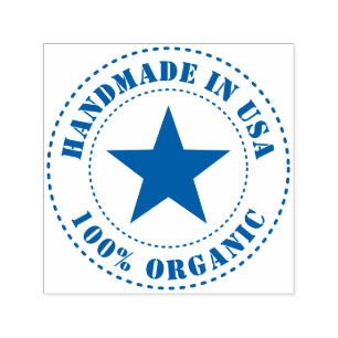 Handmade In USA Organic Star Self-inking Stamp