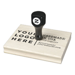 Handmade in Usa Organic Your Business Logo Custom Rubber Stamp