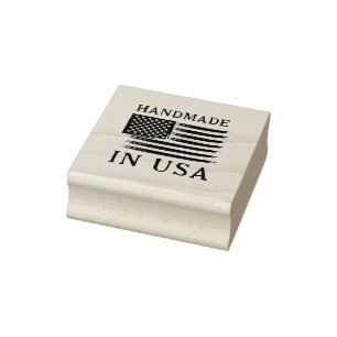 Handmade In USA Rugged American Square Rubber Stamp