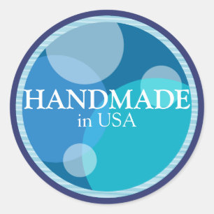 Handmade in USA Sticker Label