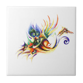 Handmade Ink Drawing of Lord Krishna Tile