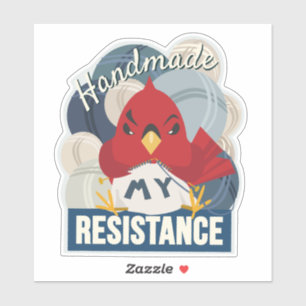 Handmade is My Resistance-Blue Contour sticker