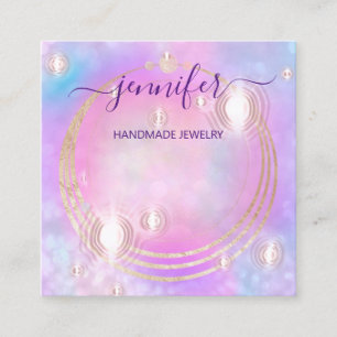 Handmade Jewellery Custom Logo Modern Futuristic Square Business Card