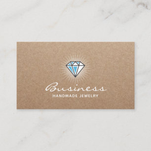 Handmade Jewellery Diamond Logo Elegant Kraft Business Card