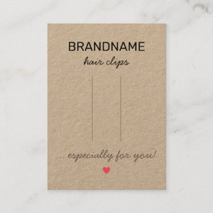 Handmade Jewellery Heart Rustic Hair Clips Holder Business Card