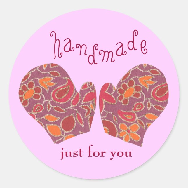 "Handmade Just for You" sticker (Front)