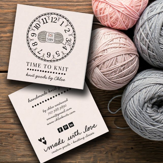 Handmade Knit Goods Square Business Card (Creator Uploaded)