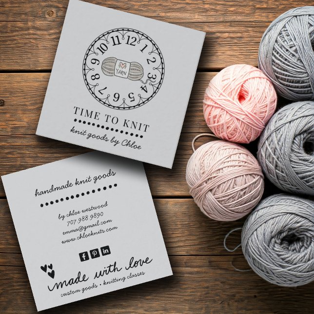 Handmade Knit Goods Square Business Card (Creator Uploaded)