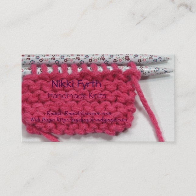 Handmade Knits Business Card (Front)