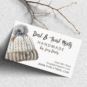 Handmade Knitting Winter Hat and Sweater Business Card
