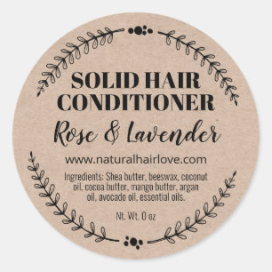 Handmade Kraft Solid Hair Conditioner Bar Labels