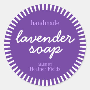 Handmade Lavender Soap Round Label Template