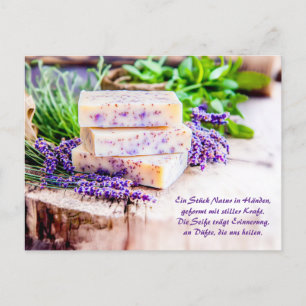 Handmade Lavender Soap with Herbs and Flowers Holiday Postcard