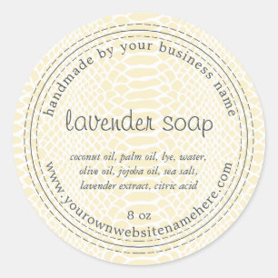Handmade Lavender Soap Yellow Snake Pattern Classic Round Sticker