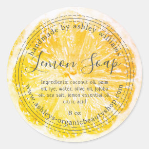 Handmade  Lemon Soap Organic Business  Classic Rou Round Sticker