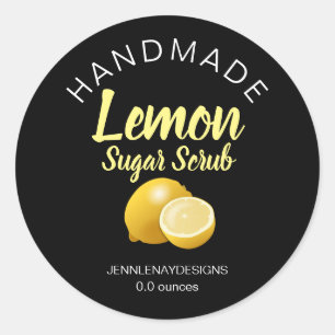 Handmade Lemon Sugar Scrub Round Labels