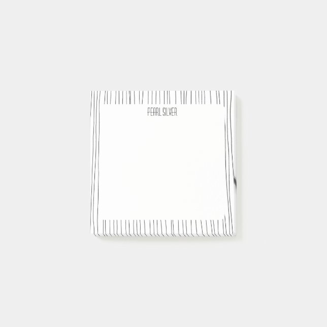 Handmade Lines CUSTOM Chic Monogram Personalised  Post-it Notes (Front)