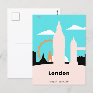  handmade London postcards / London cards 