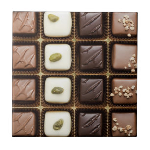 Handmade luxury chocolate in a box tile