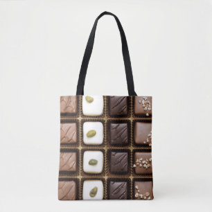 Handmade luxury chocolate in a box tote bag