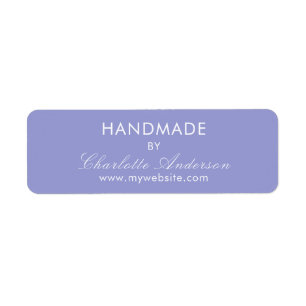 Handmade made by name violet label return address label