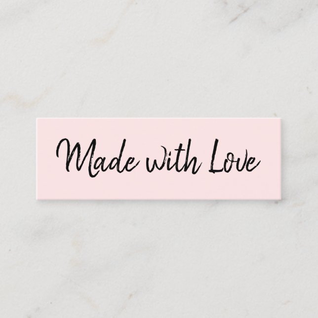 Handmade minimalist modern pastel pink trendy mini business card (Front)