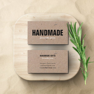 Handmade Minimalist Modern Rustic Kraft Paper Business Card