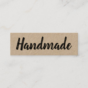 Handmade minimalist modern simple rustic kraft mini business card