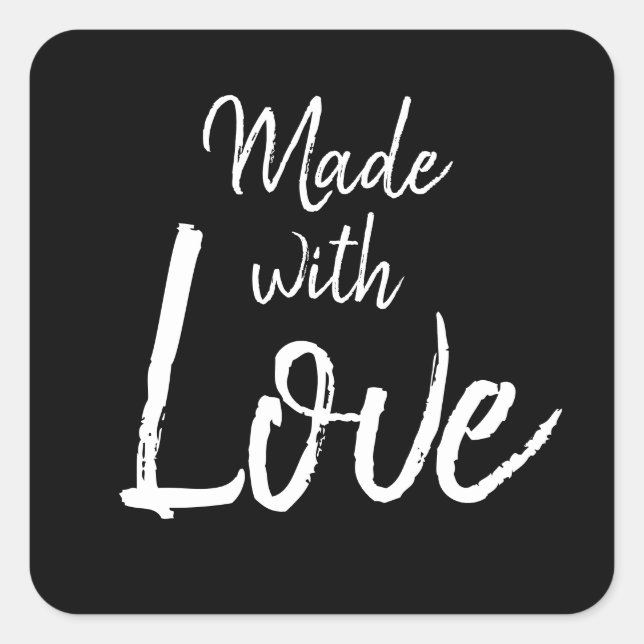 Handmade minimalist modern typography business square sticker (Front)