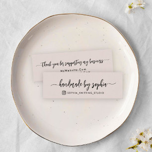 Handmade Modern Script Thank you Instagram Mini Business Card